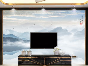 禪意水墨，東方氣韻 無框山水畫打造中式電視背景墻的藝術(shù)空間